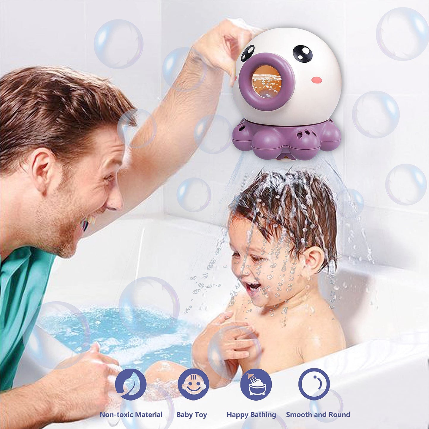 Octopus Fountain Bath Rotating Shower Toy
