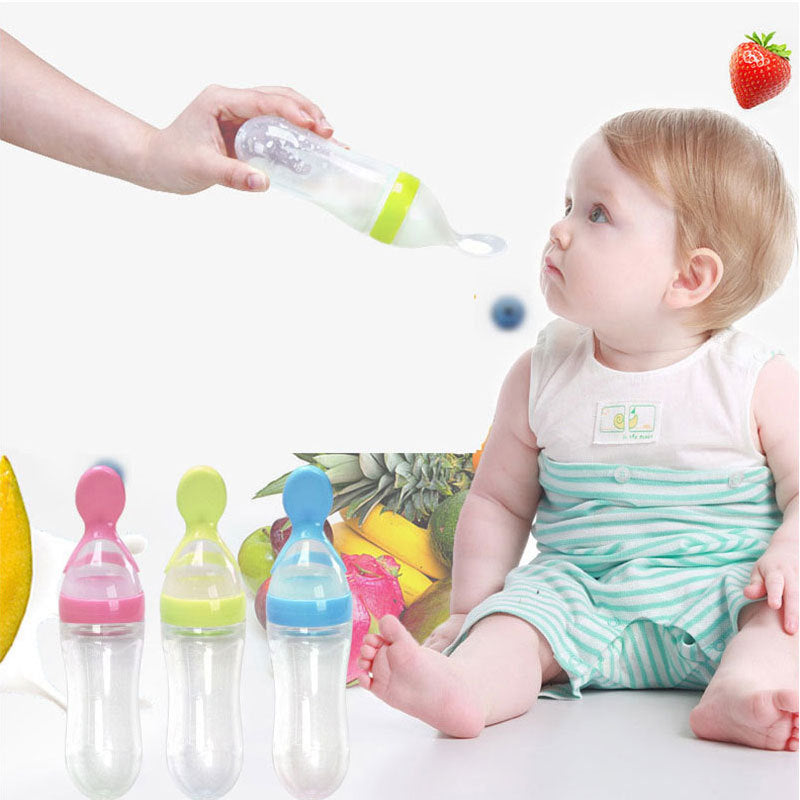 Toddler Silicone Squeeze Feeding Spoon bottle