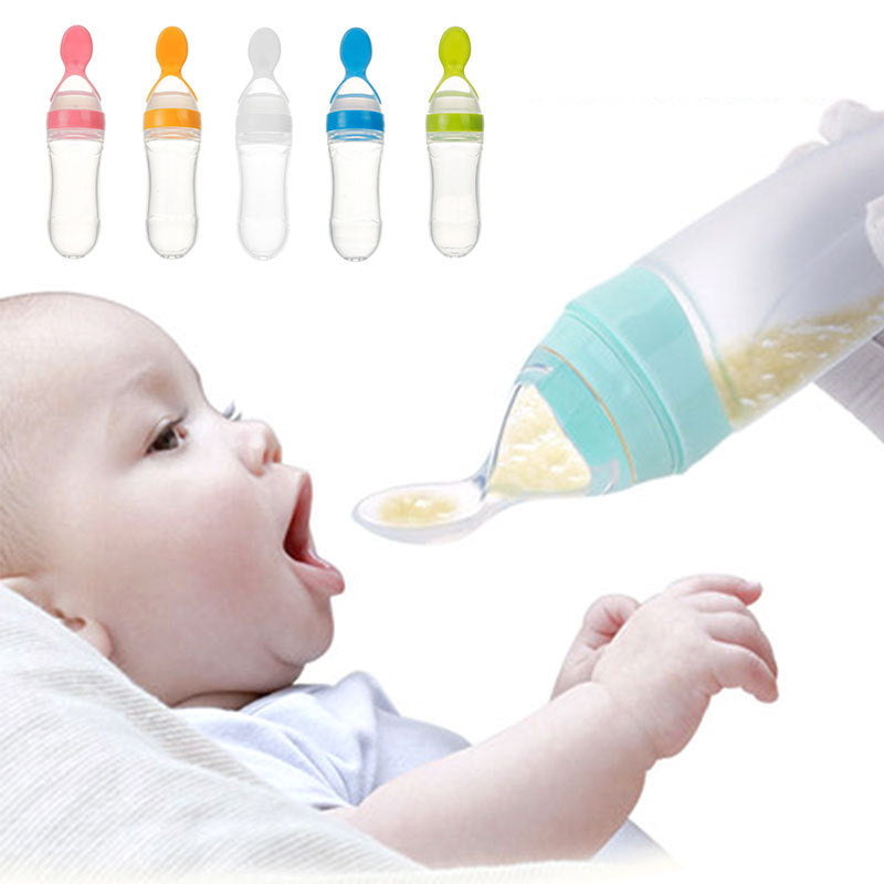 Toddler Silicone Squeeze Feeding Spoon bottle
