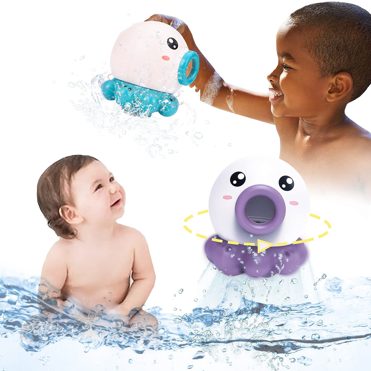 Octopus Fountain Bath Rotating Shower Toy
