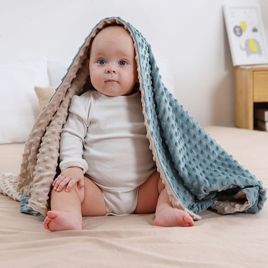 Super Soft Double Layer Baby Blanket With Dotted Backing
