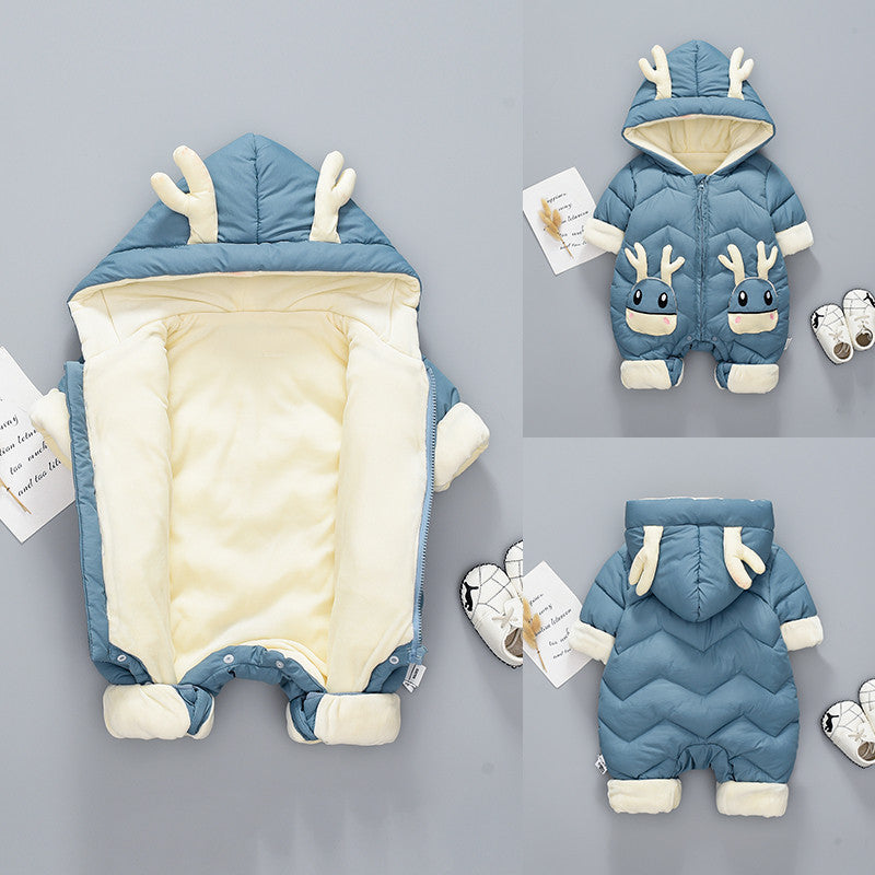 Velvet Thick Baby Boys Jumpsuit