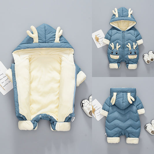 Velvet Thick Baby Boys Jumpsuit