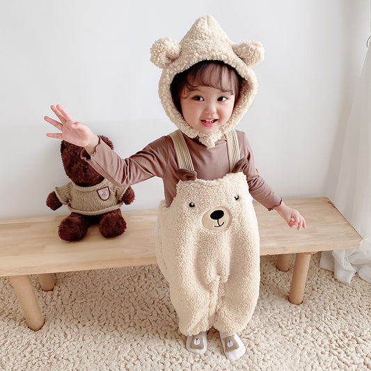 Baby Jumpsuit with Clothing Bear Suspenders