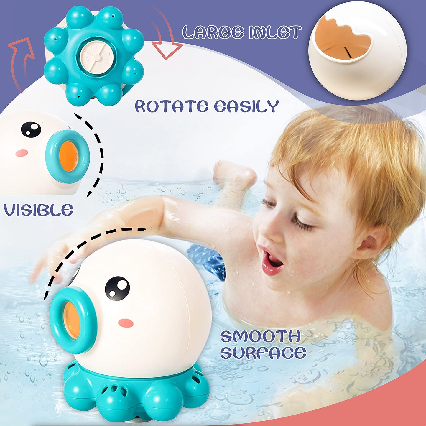 Octopus Fountain Bath Rotating Shower Toy