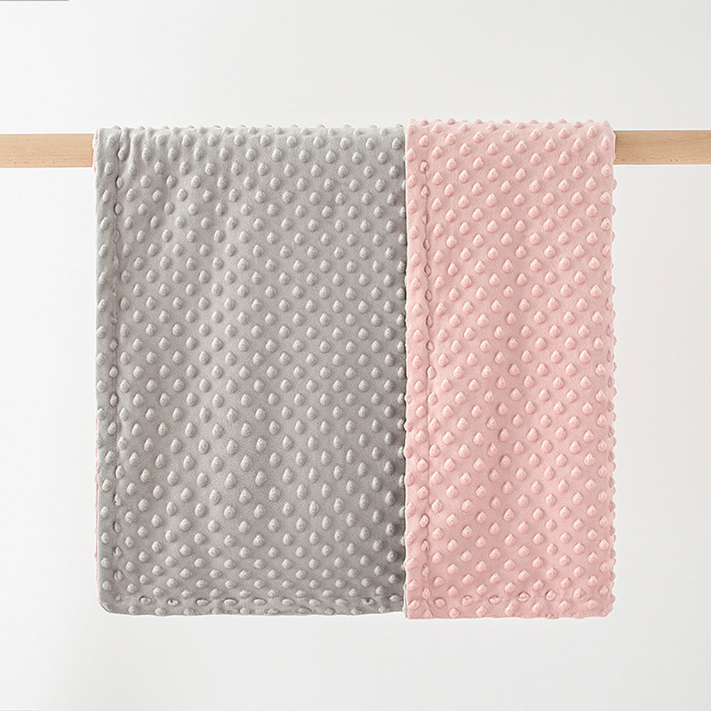 Super Soft Double Layer Baby Blanket With Dotted Backing
