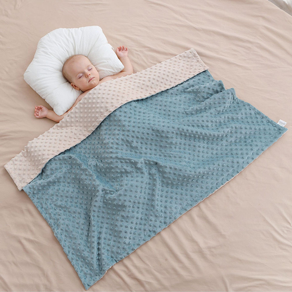 Super Soft Double Layer Baby Blanket With Dotted Backing