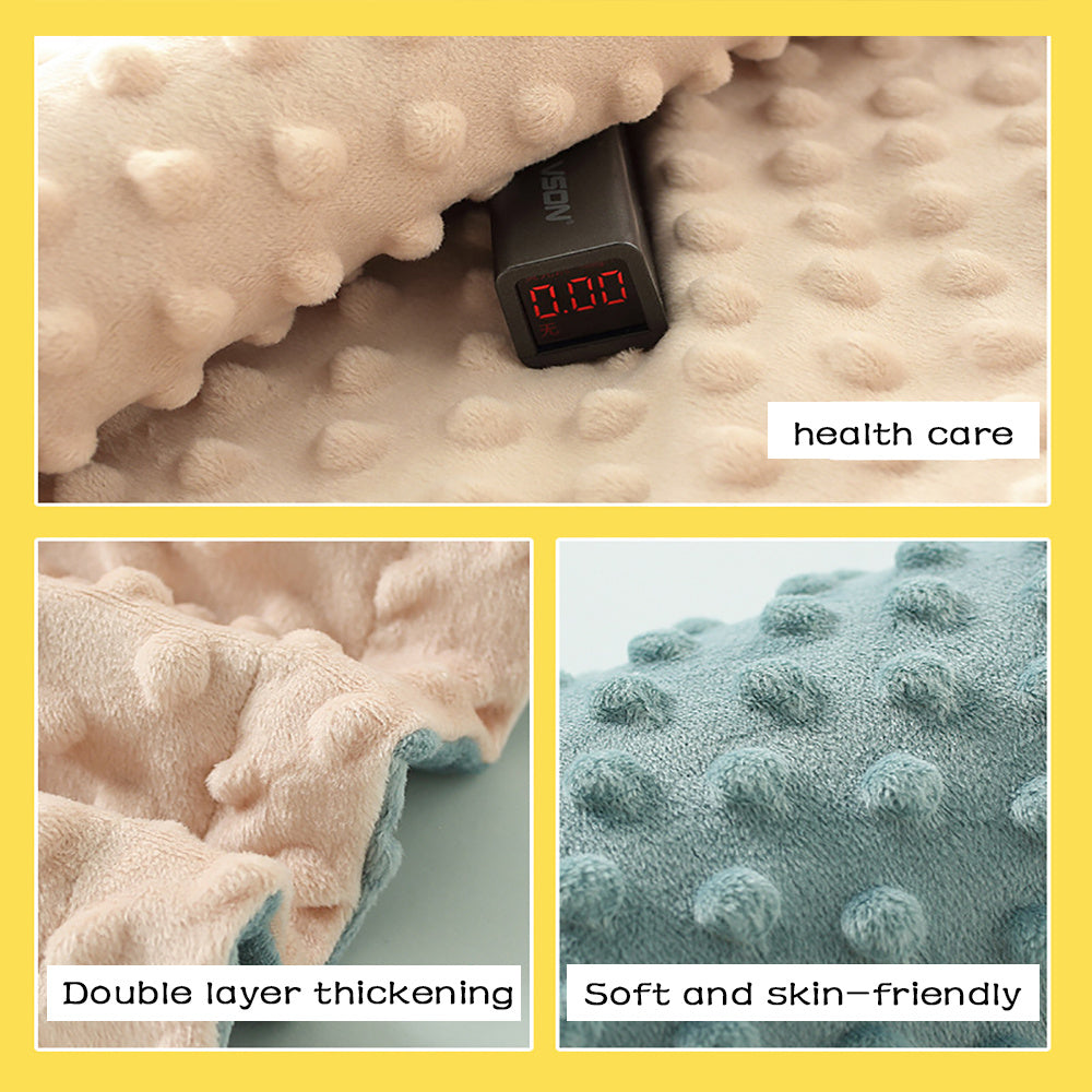 Super Soft Double Layer Baby Blanket With Dotted Backing