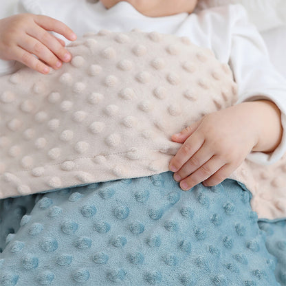 Super Soft Double Layer Baby Blanket With Dotted Backing