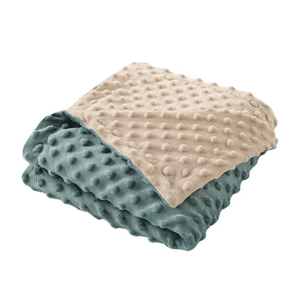 Super Soft Double Layer Baby Blanket With Dotted Backing