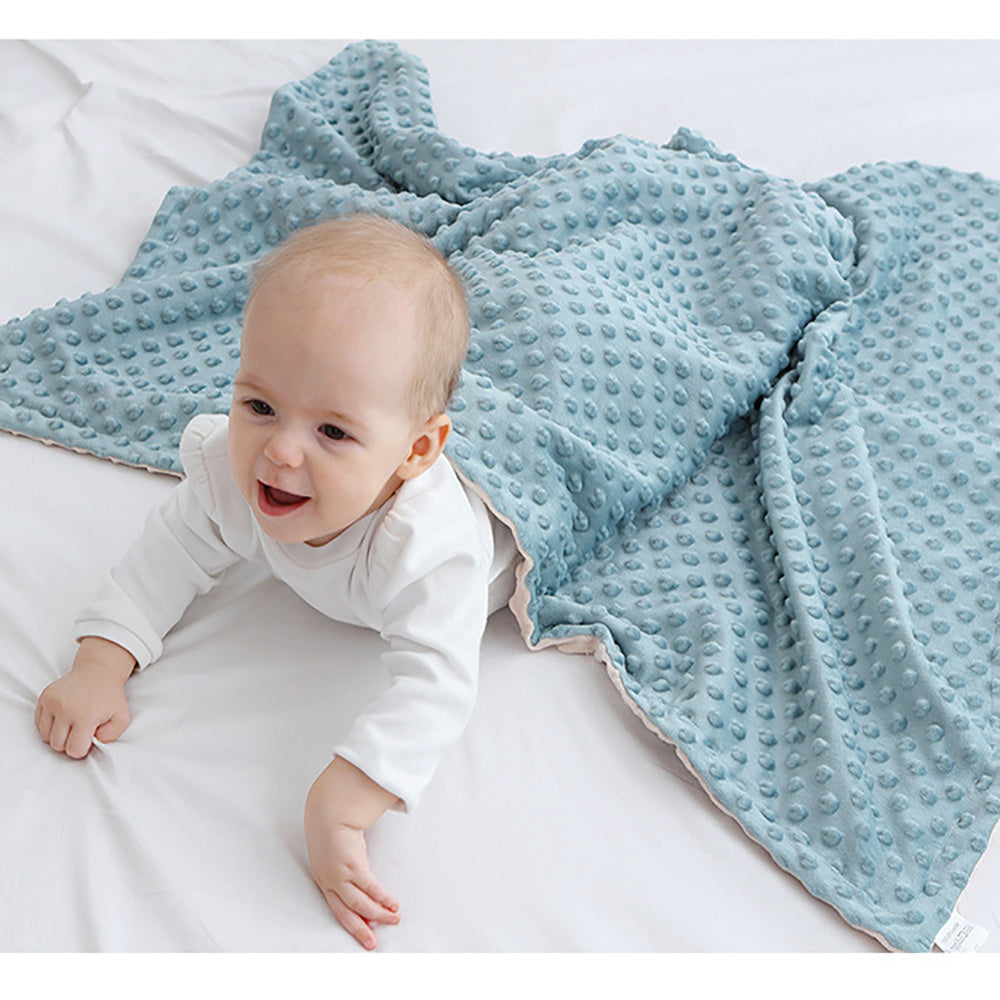 Super Soft Double Layer Baby Blanket With Dotted Backing